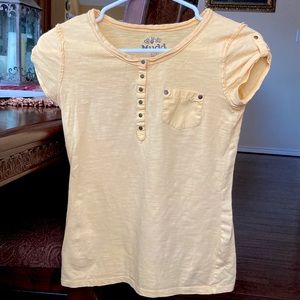 Mudd yellow button down shirt